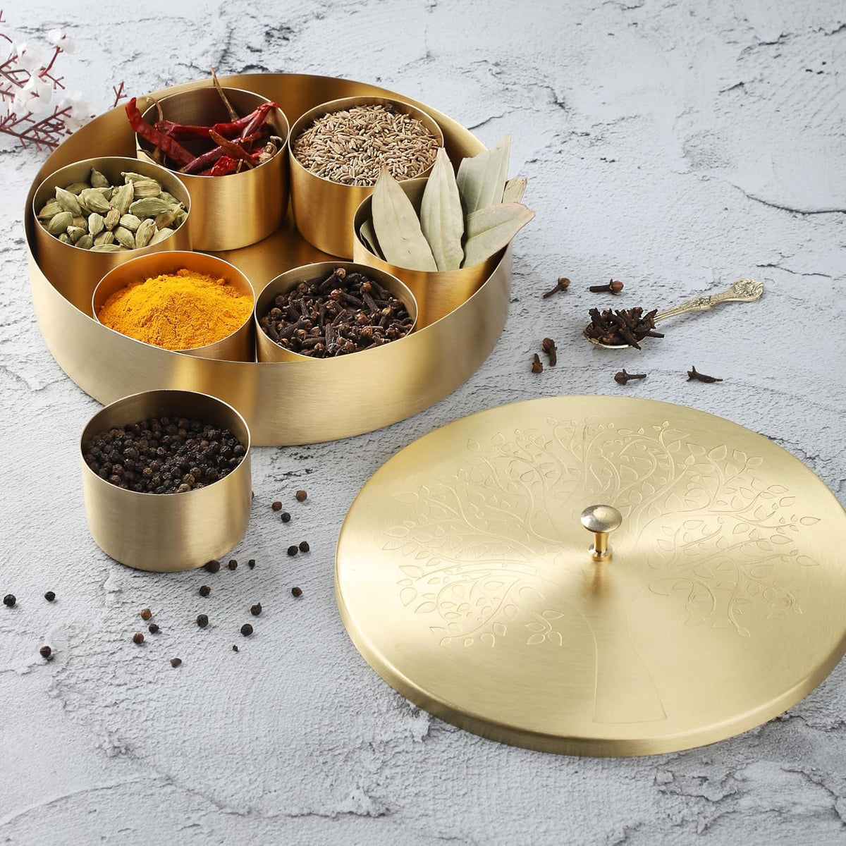 Masala Box — 7-Container Iron Spice Box with Spoon