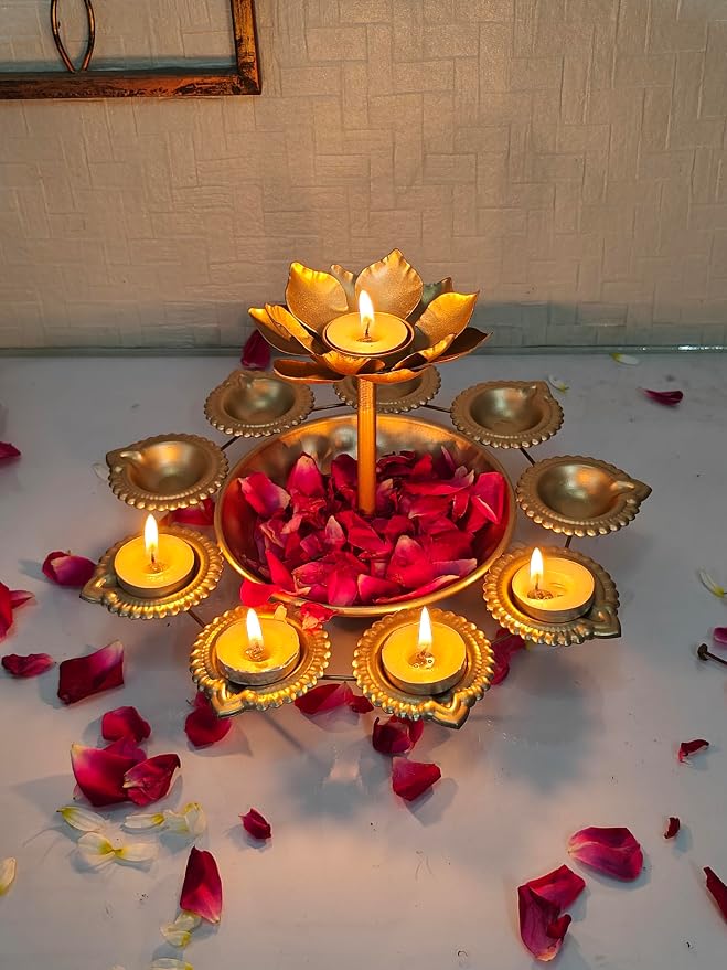 Diya Urli With Flower Candle Holder | Buy 1 Get 1 Free