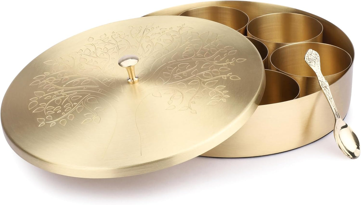 Masala Box — 7-Container Iron Spice Box with Spoon