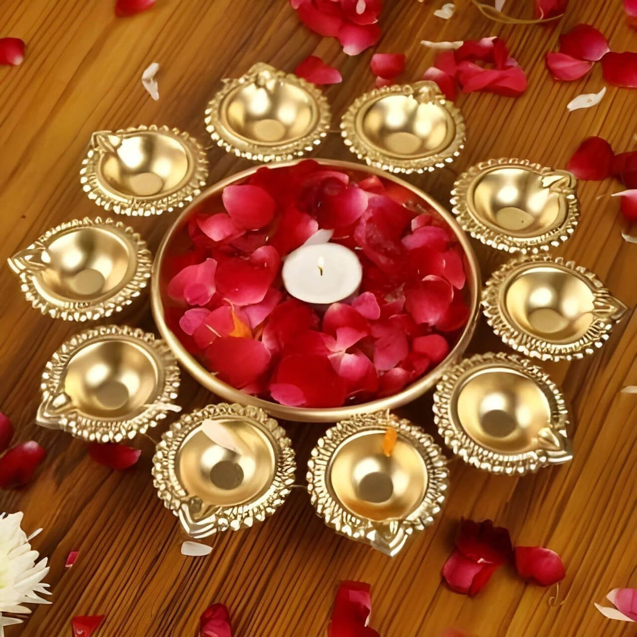 Diya Urli 10 Inches | Powder Coated