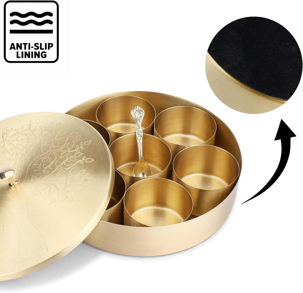 Masala Box — 7-Container Iron Spice Box with Spoon