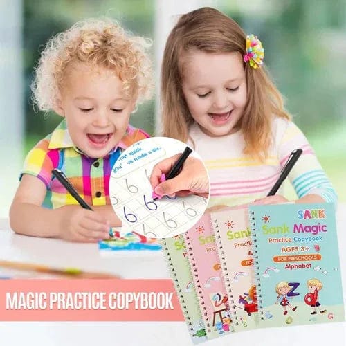 Magic "Reusable" Practice Copybook For Kid (4 Books+ 10 Magic Refills + Bonuses)