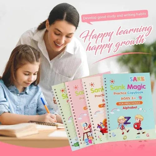 Magic "Reusable" Practice Copybook For Kid (4 Books+ 10 Magic Refills + Bonuses)