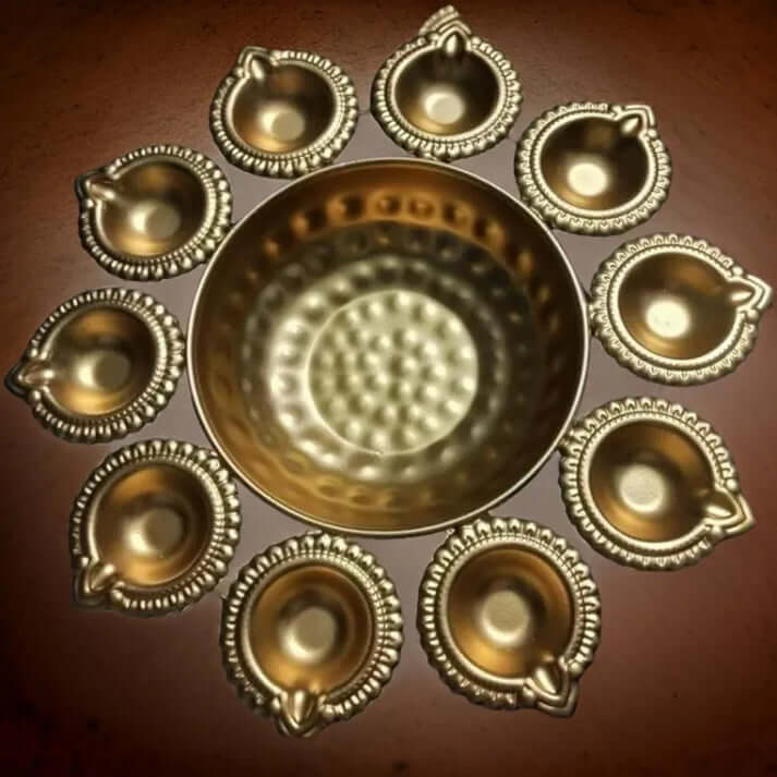 Diya Urli 10 Inches | Powder Coated