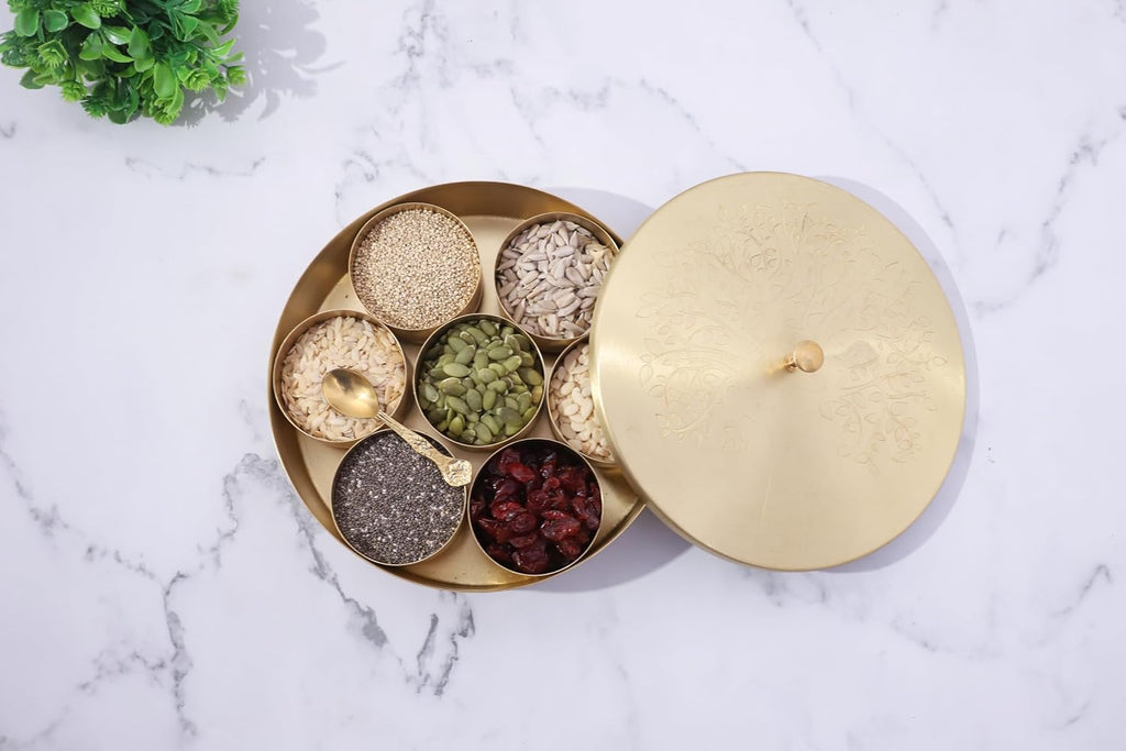 Masala Box — 7-Container Iron Spice Box with Spoon
