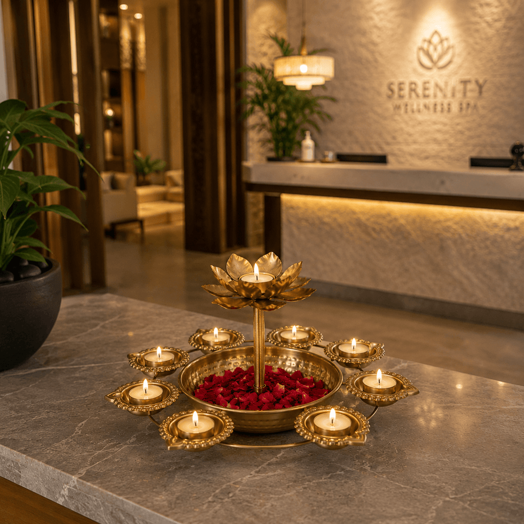 Diya Urli With Flower Candle Holder | Buy 1 Get 1 Free