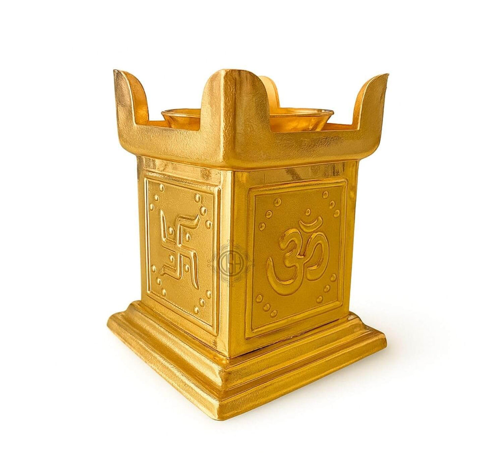 Brass Diya for Puja Pure Tulsi Deepak Oil Lamp for Diwali, Pooja Room, Home Temple Decoration Item
